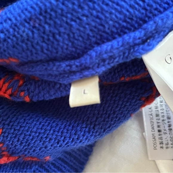 Gucci Men’s GG Motif Monogram Sweater, Perfect Condition! Blue + Orange Logo - Picture 6 of 12